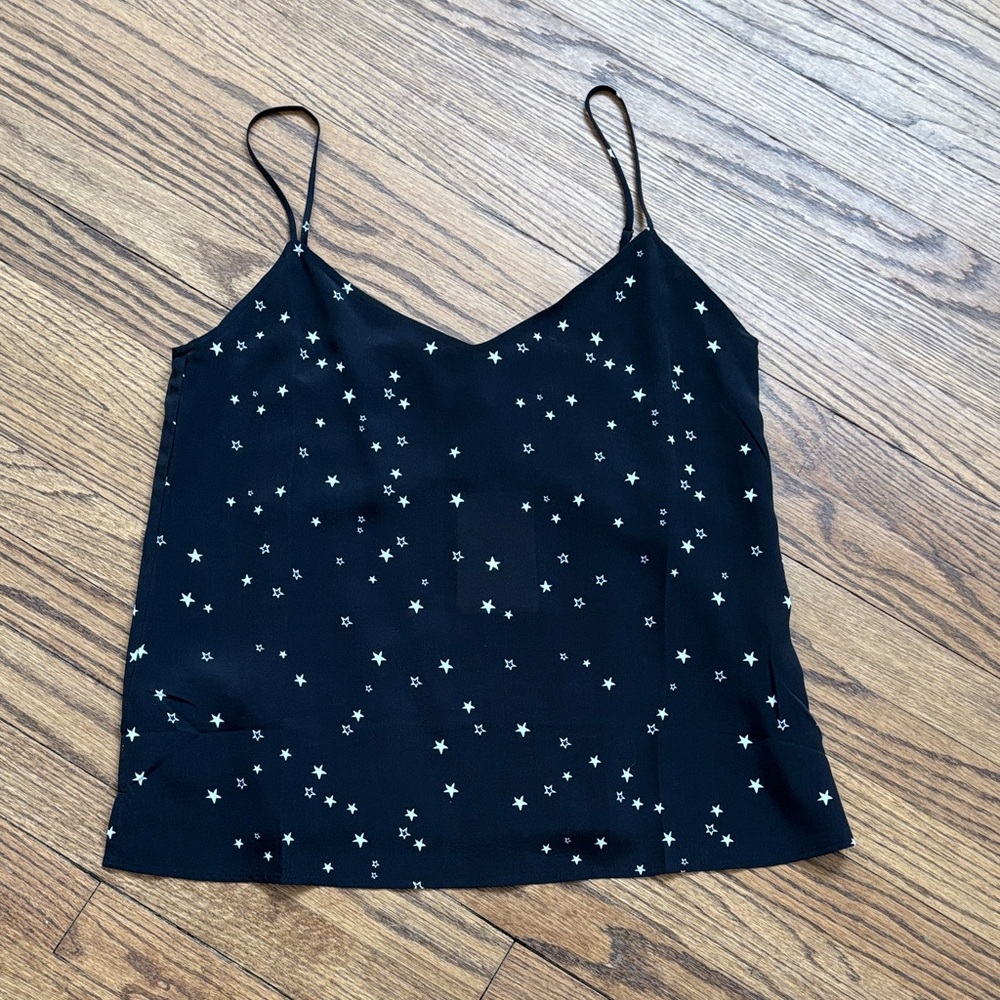 Black Star Print Spaghetti Strap Cami Top